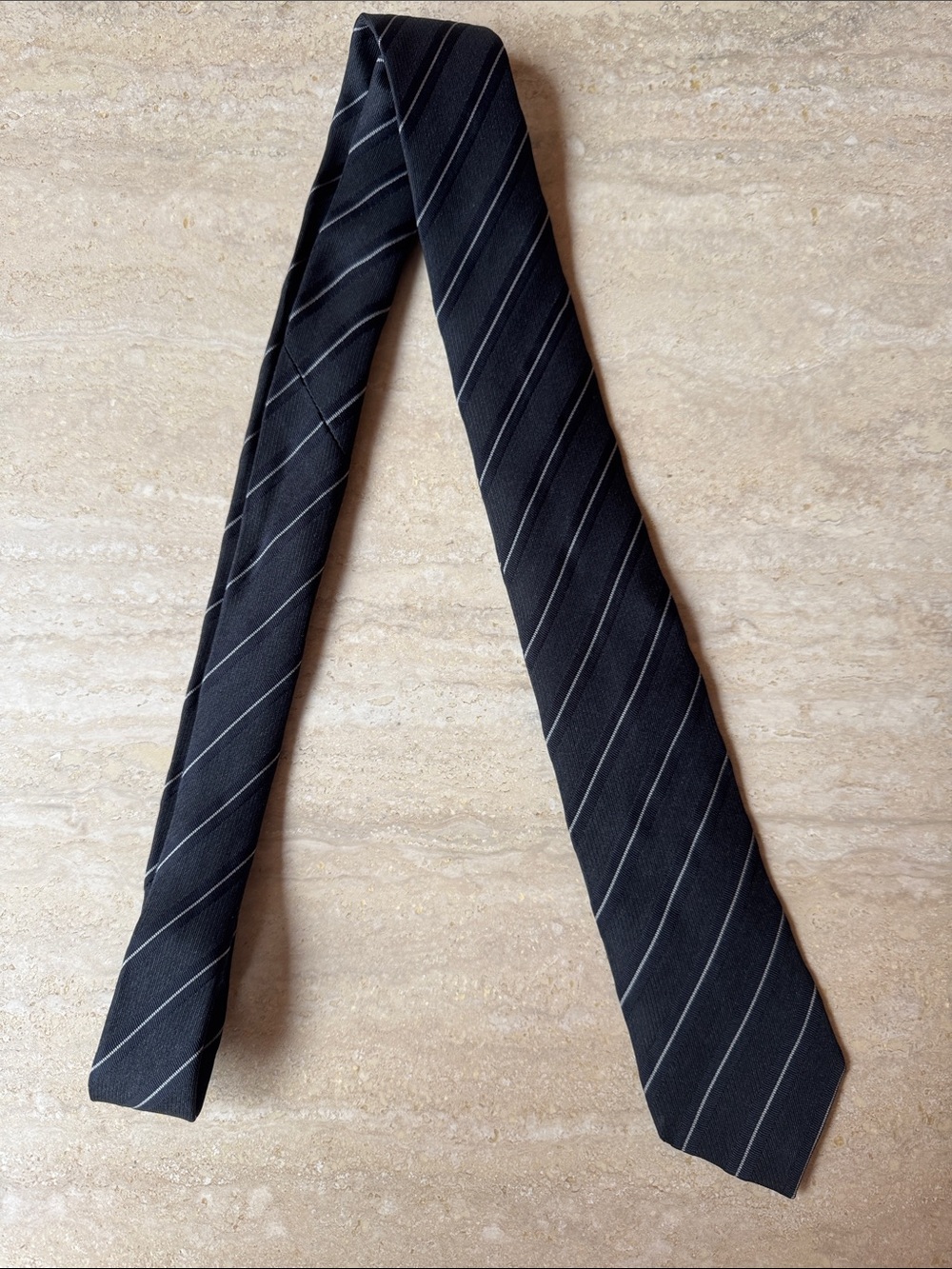 Theory Classic Black/Charcoal Diagonal Stripe Tie